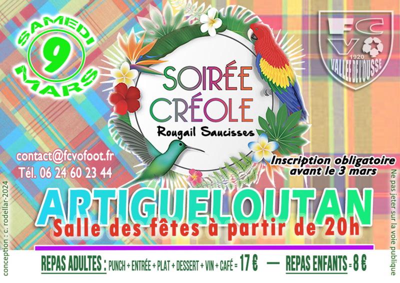 You are currently viewing Soirée créole le 9 mars à Artigueloutan
