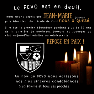 Le FCVO est en deuil : Jean-Marie repose en paix